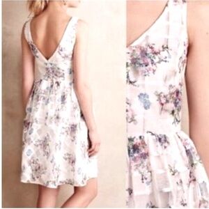 Maeve Peony White Garden Floral Dress. Size 6.